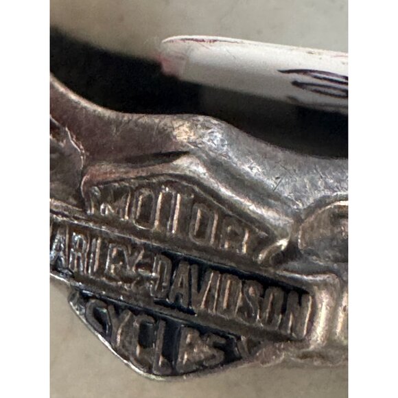 Sterling Silver Harley Davidson Biker Band Ring 4.62g Size 9 - Picture 2 of 6